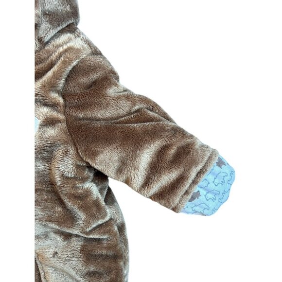 Simple Joys by Carter's Baby Fleece Footed Jumpsuit Pram Brown Bear Newborn - Picture 6 of 9
